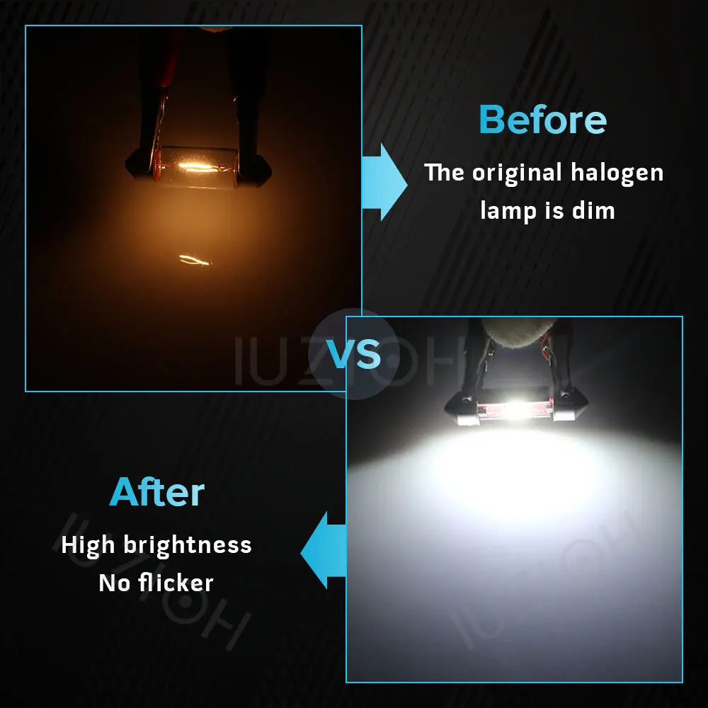 IUZIOH Highlight 12V 24V 31 36 39 41 MM 1860 Festoon Car Light Led Bulb Interior SV8.5 C5W C10W Reading Dome Trunk Signal Lamp