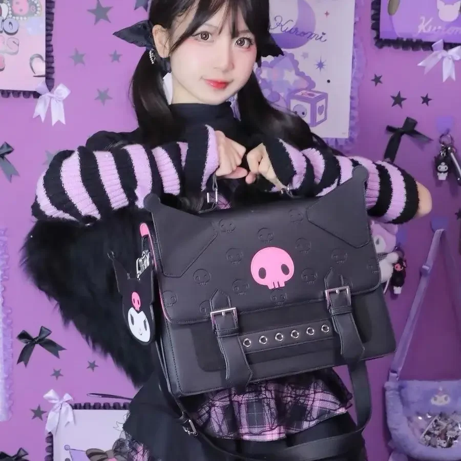 Kuromi Backpack Cute Large Capacity Women Fashionable Laptop Purse Simplicity Japanese School Style Fashion Crossbody Bag Gifts