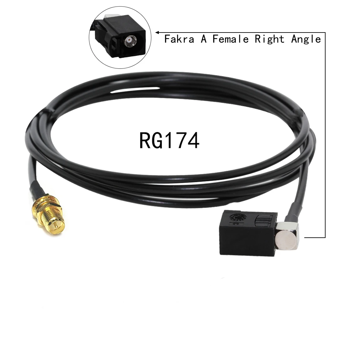 Fakra A  Female Right Angle to SMA Male Plug Jack RP  Pigtail Cable RG174 30cm/50cm/100cm