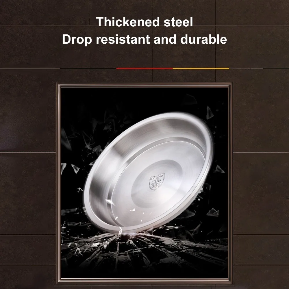 Deepen Rustless Steel Stainless Steel Plate Round Deep Soup Rounded Dish Smooth Surface Polished Finish Metal Tray Soup