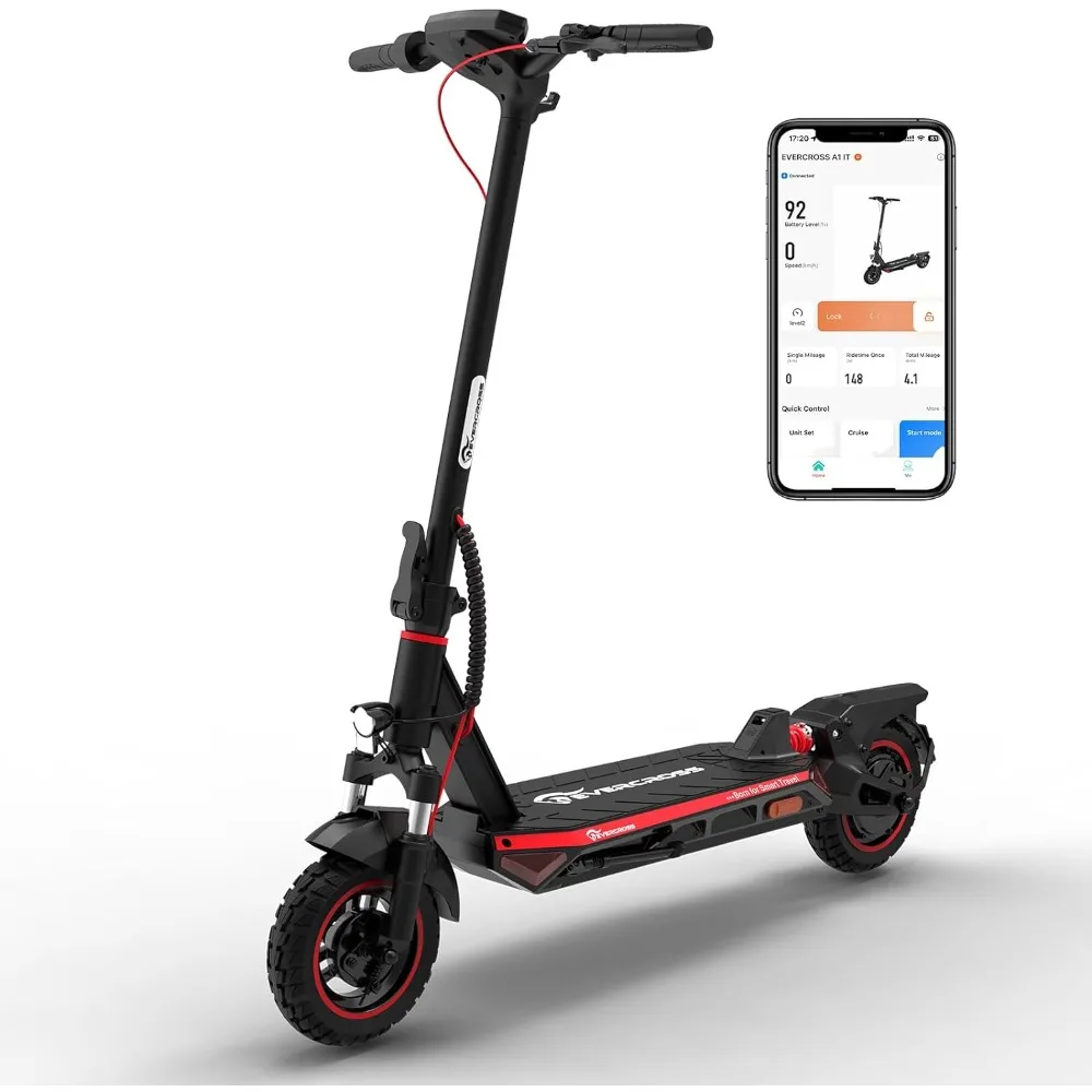 A1 Electric Scooter for Adults - 800W Portable Commuting Scooter with Double Braking System, Dual Suspension