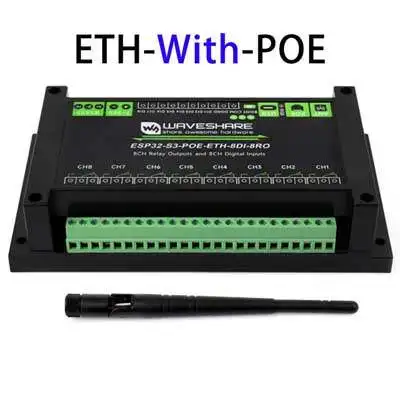 ESP32-S3 Industriële kwaliteit 8-kanaals relais WiFi Bluetooth Ethernet-poort (ETH) IoT RS485 RJ45 POE