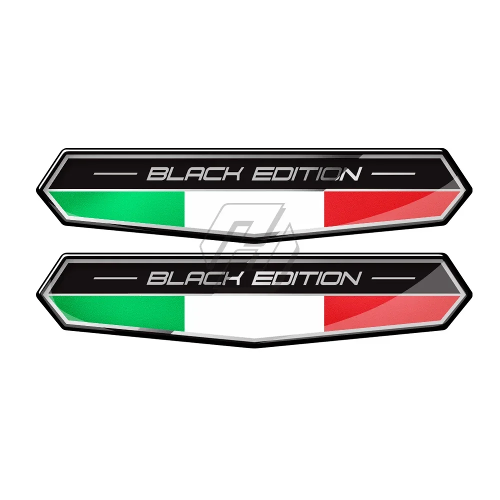 3D มอเตอร์ไซด์อิตาลีธงสติกเกอร์ Italia Black Edition Decals จัดแต่งทรงผมรถจักรยานยนต์ Italia สติกเกอร์