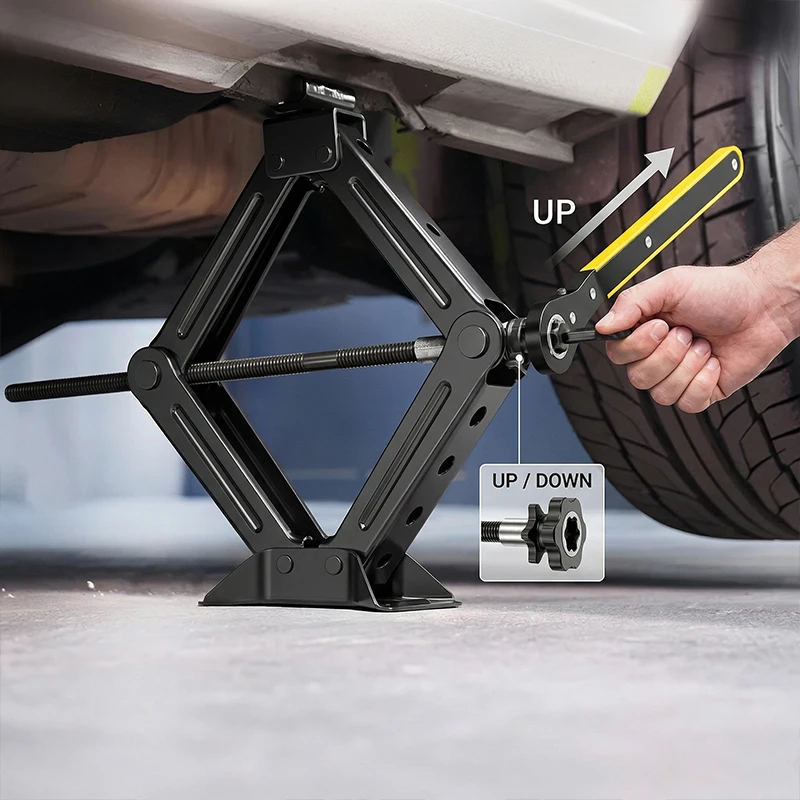 

Портативный автомобильный домкрат-ножницы с ручным приводом для замены шин, ремонта автомобилей, внедорожников, фургонов, инструмент для ремонта и аксессуары