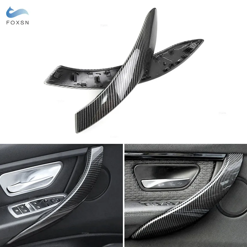 

For BMW 3 4 Series F30 F31 F32 F34 F36 F80 F82 F83 Car Inner Door Handle Pull Outer Cover ABS Carbon Texture Trim Accessories