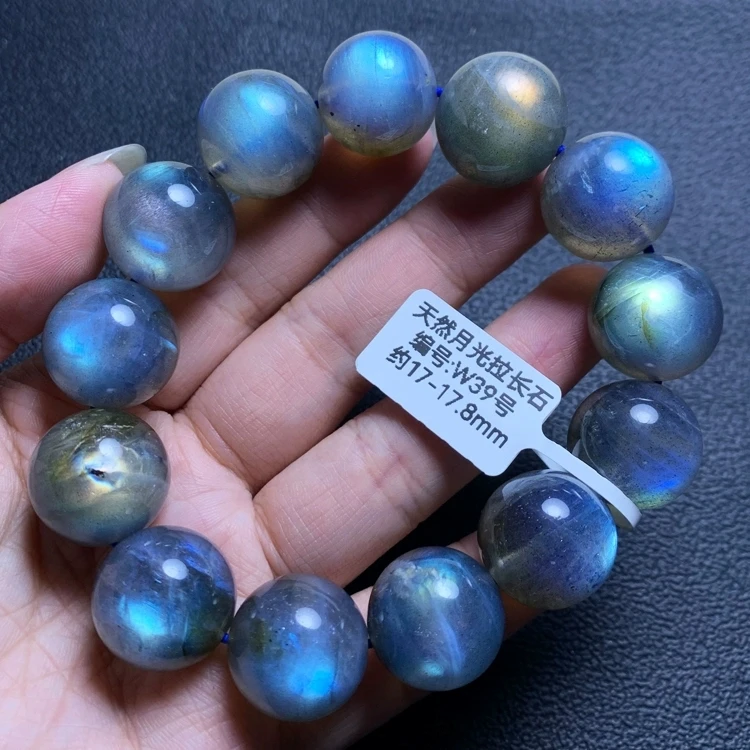 

Natural Colorful Light Labradorite Clear Barrel Carved Beads Bracelet 20mm Big Size Blue Labradorite Women Men Moonstone AAAAAAA