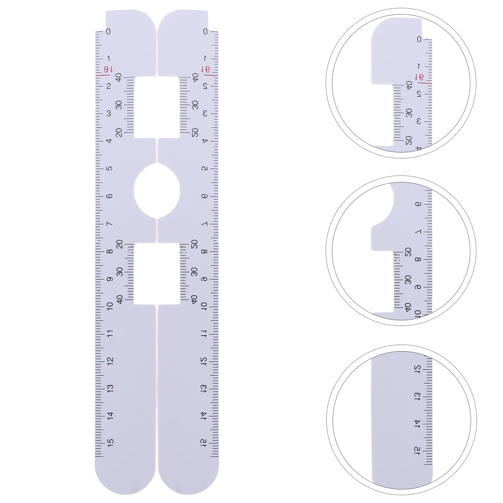 5-delige bril PD-liniaal Pinhole leerling afstandsmeetinstrument oogheelkundig wit