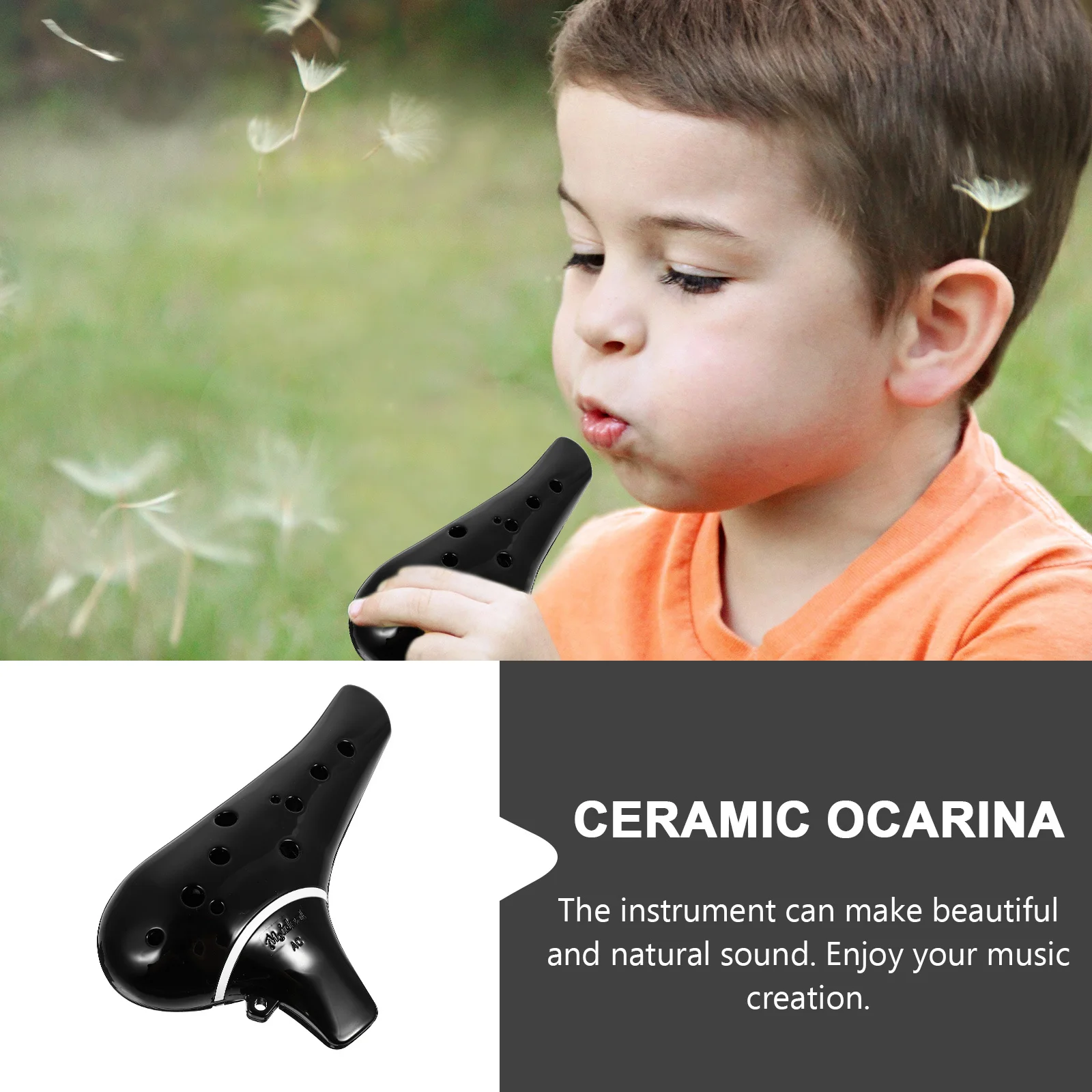 

1Pcs Alto C Ceramic Ocarina Musical Instrument for Beginner 12-Hole Portable Handmade Ocarina Flute Musical Instruments