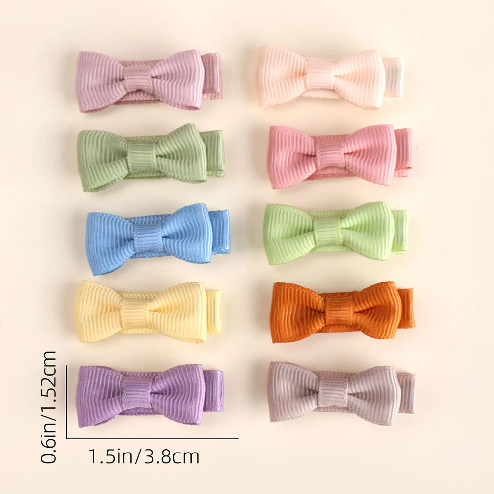 24pc Girls Macaron Color Bow Hair Clips Fully Lined Full Coverage Clips Girls Bow Hair Clips Kids Baby Hair Accessories Headwear