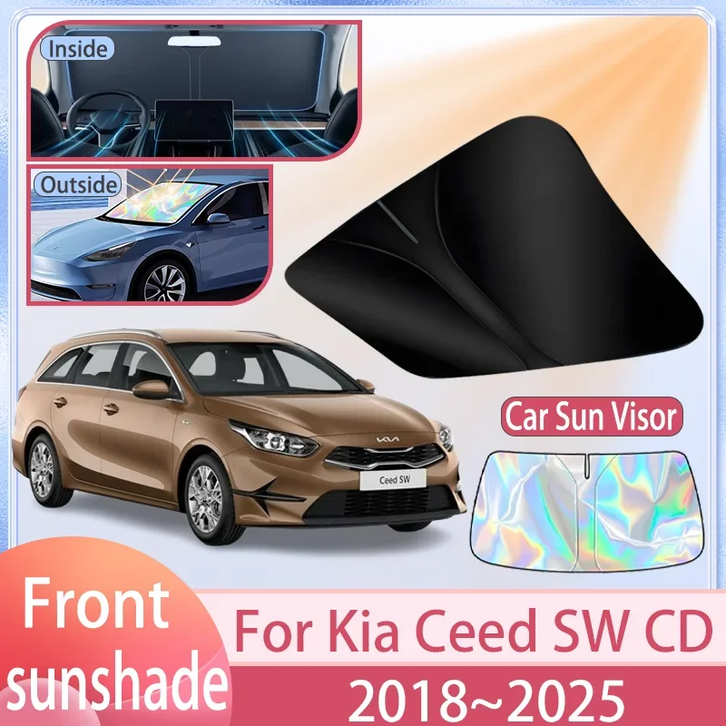 

Car Front Windshield Sunshade For Kia Ceed SW CD 2018~2025 2024 2023 Windshield Sunshade Cover Anti UV Protection Accessories
