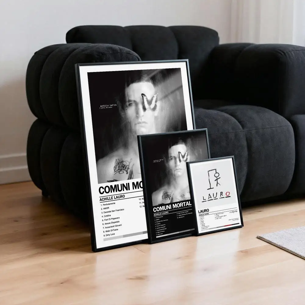 Achille Lauro Poster Peelable Self-Adhesive Album Cover Poster Stickers, Frameless Wall Art for Singer Band Pop Rap Bedroom