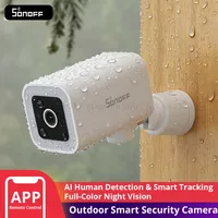 SONOFF CAM-B1P Cámara de seguridad inteligente para exteriores 2K HD con detección humana AI IP65 resistente a la intemperie 180 ° Control de sartenes Alexa Google Home