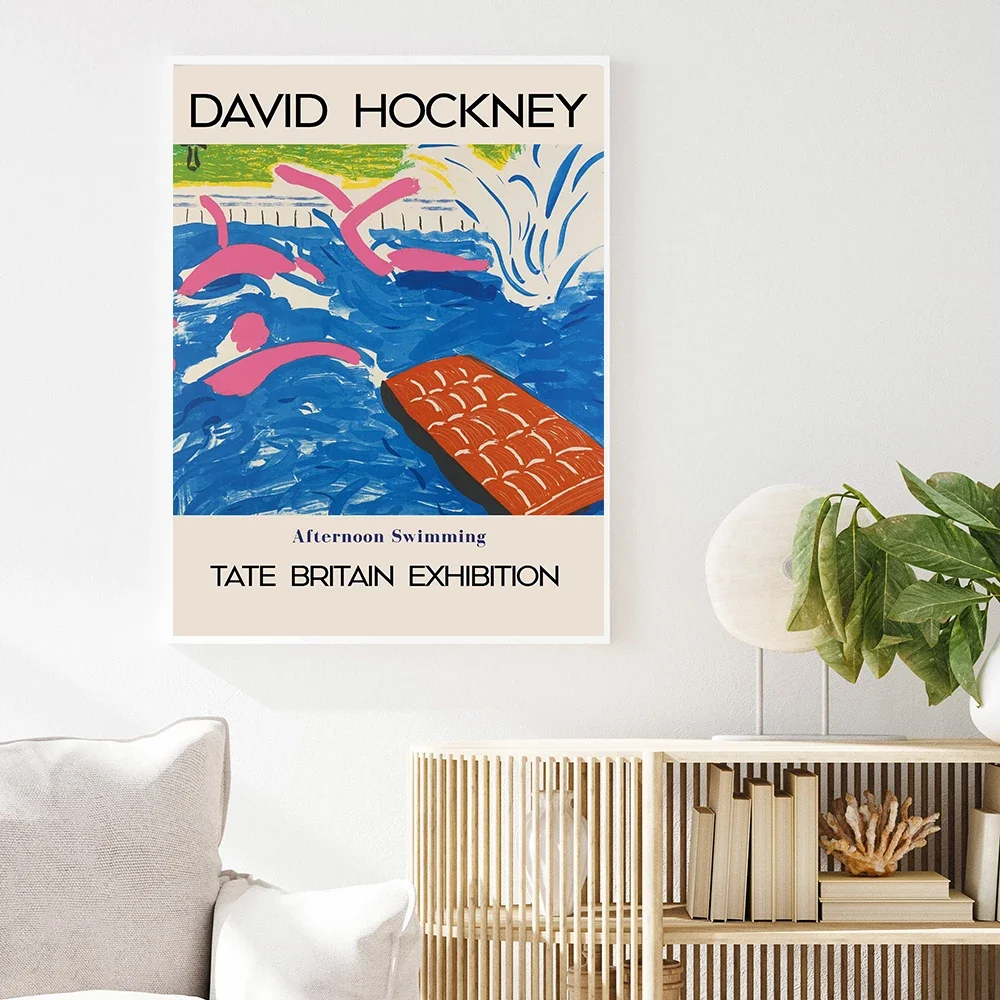 David Hockney Art Exhibition Poster A Bigger Splash Canvas Painting Modern Minimalist Abstract Wall Pictures Office Home Decor