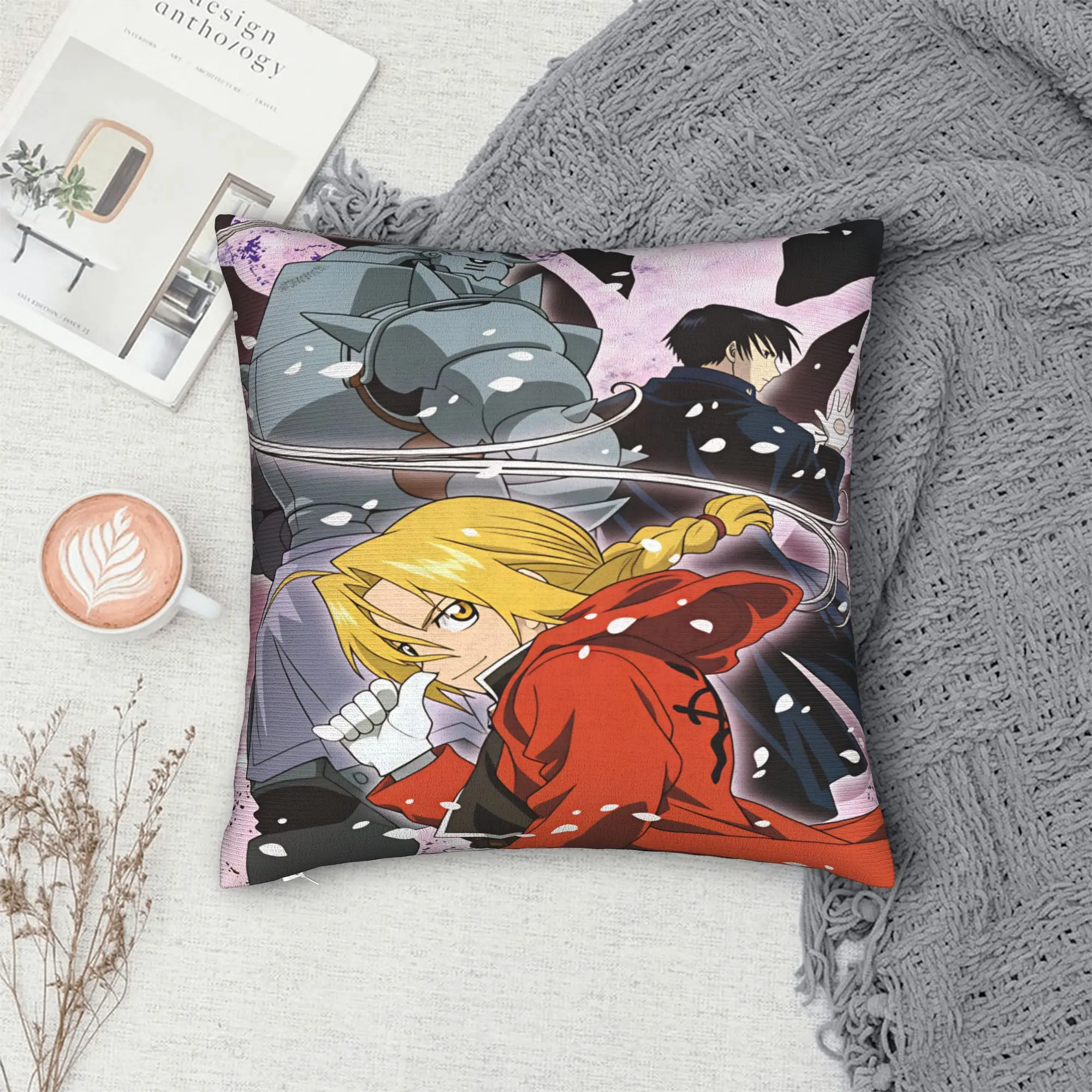 Roy Mustang Pillow Cover Fullmetal Alchemists Fashion Pillow Case For Wedding Party Home Decor Soft Pillowcases Birthday Present