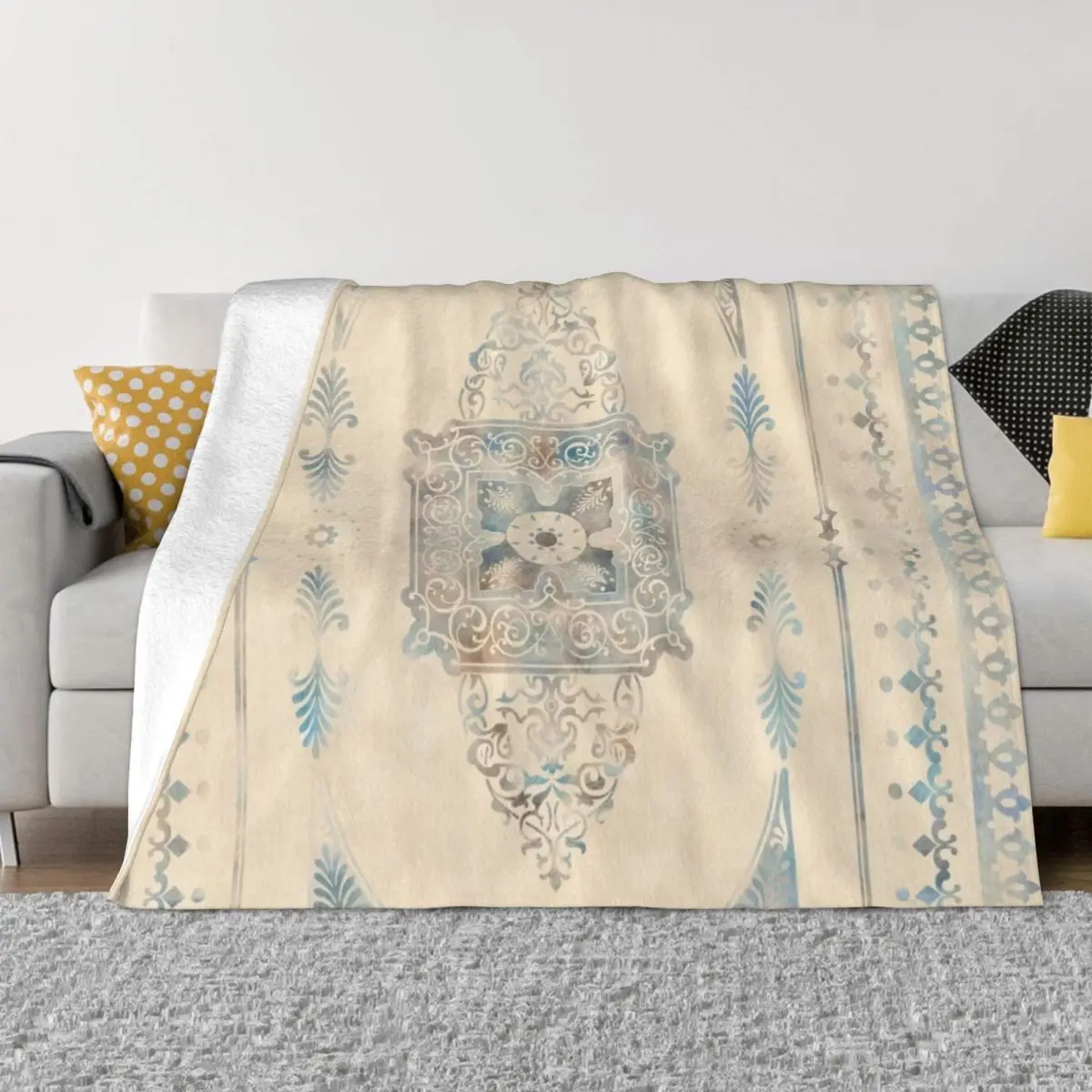 

Boho Chic Pastel Distressed Carpet Throw Blanket Single Blanket Summer Bedding Blankets