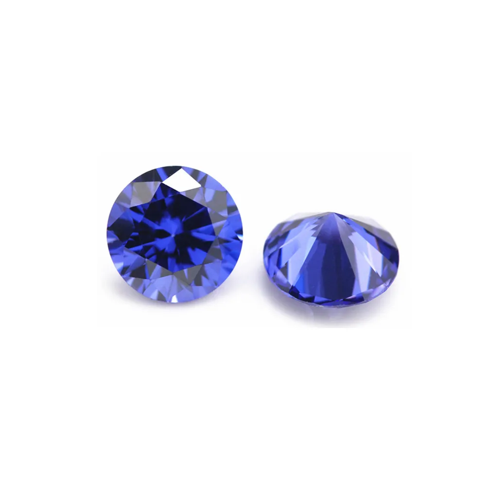 Joanlyn Sapphire Round Faceted Gemstone Brilliant Cut Sapphire Gem Multiple Sizes to Choose C45S