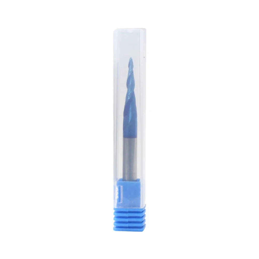 LAVIE 1/4 Shank Solid Carbide Double-Edge Nano Blue Ball End Mill Router Bit Woodworking CNC Milling Cutter-C Z07BZ20225UBL