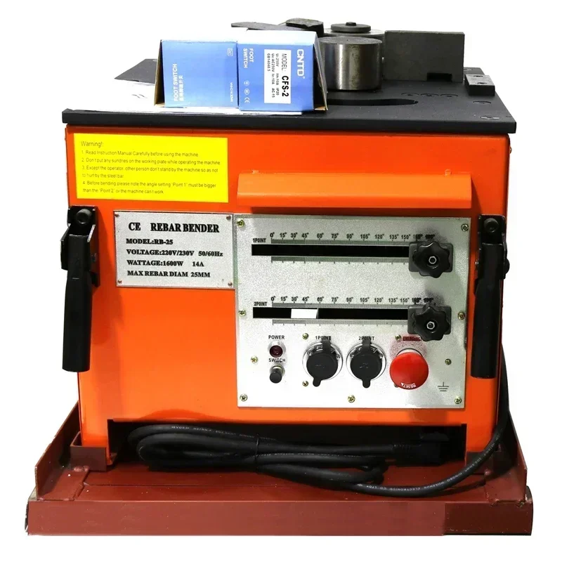 ODETOOLS RB-25 25mm Automatic Rebar Bender And Cutter for 0-180 Degree Bending - Construction Tool for Steel Bar Manipulation