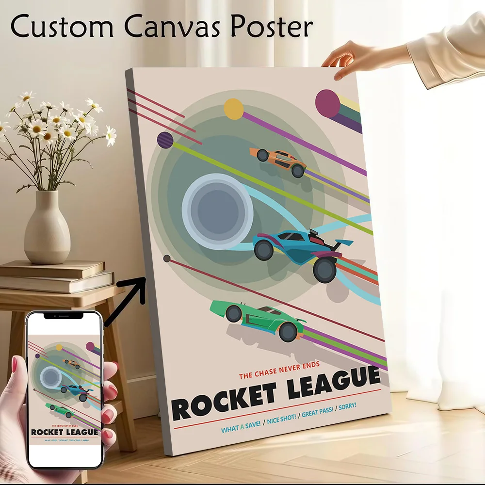 Rocket League Minimalist Poster Canvas Wall Art Personalized Print Modern Painting Perfect Gift for Living Room Decorations Arts