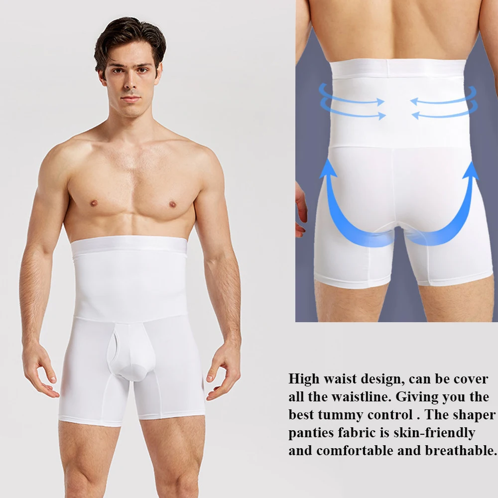 Men High Waist Shapewear Panties Tummy Cotrol Tight Slimming Body Shaper Underwear for Abdomen Control