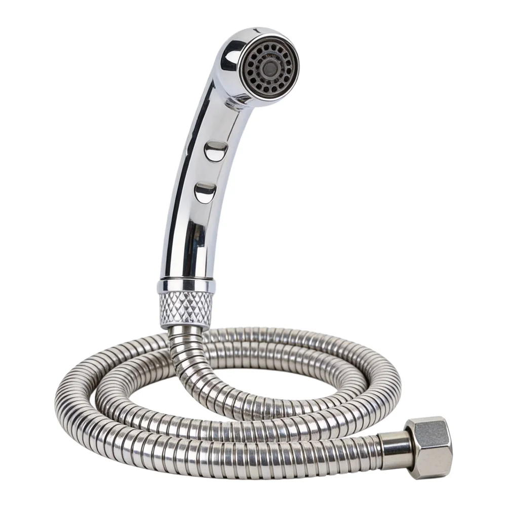 Salon Shampoo Spray Head with Flexible Hose for Shampoo Beds and Portable Hair Washing Setups ABS and Alloy Construction