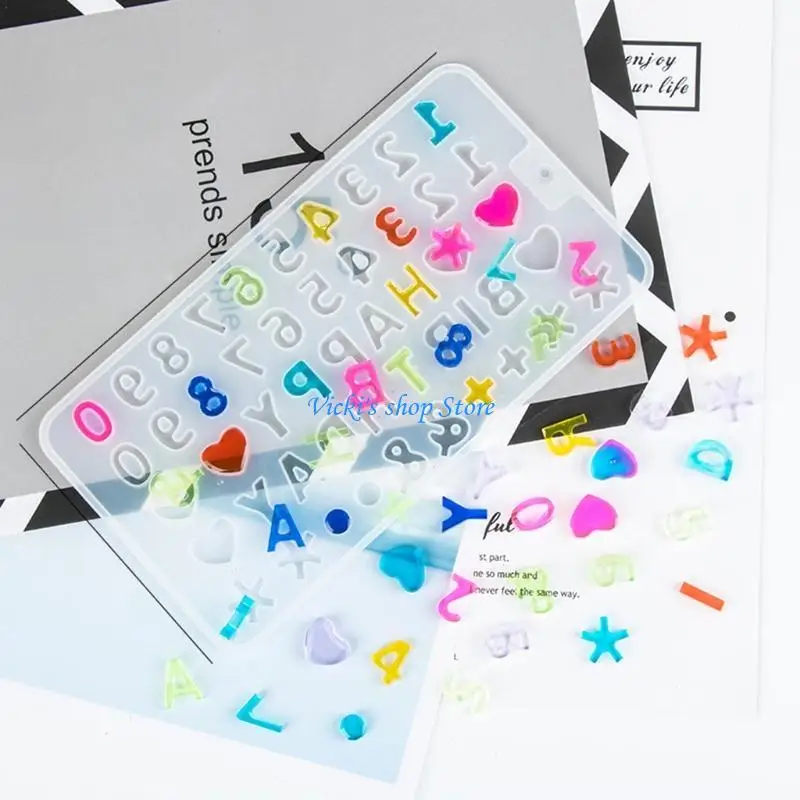 2 Pcs/Set Numbers Keychain Resin Mold Silicone Mould DIY Crafts Polymer Clay UV Epoxy Mold English Letters Mold
