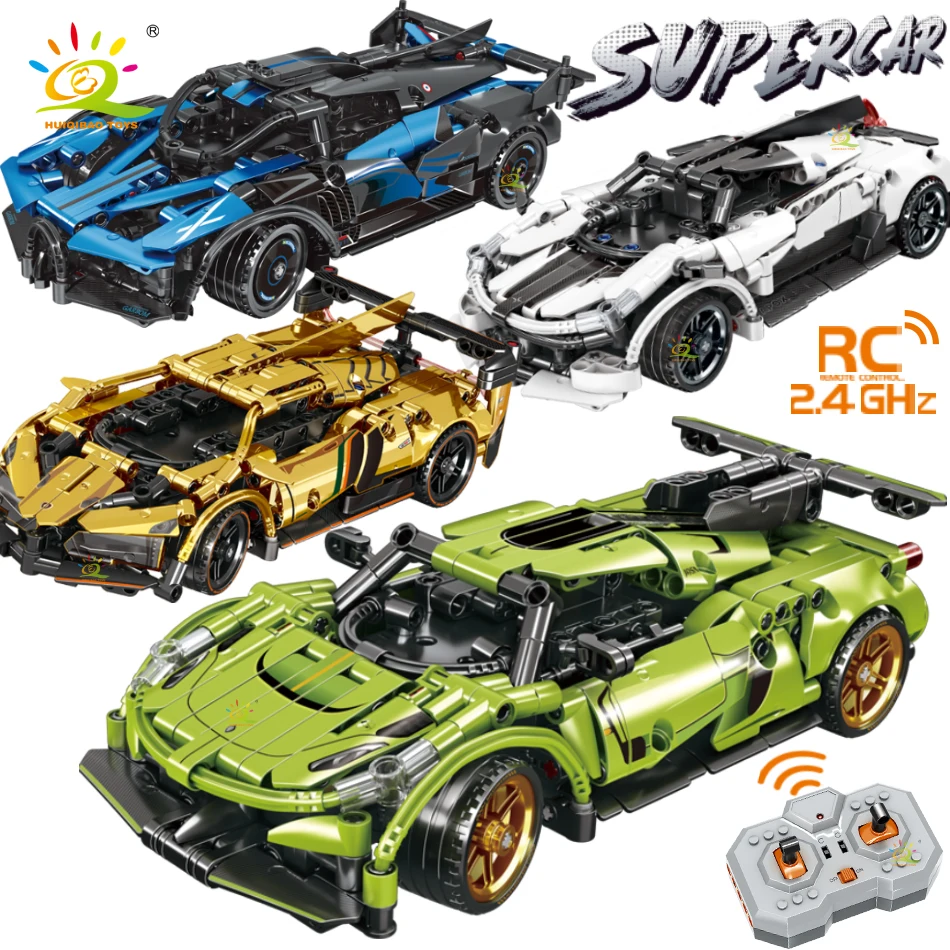 

HUIQIBAO 1:18 City Speed Remote Control Racing Car Building Blocks Construction Vehicle Model Bricks Toys for Children Boys