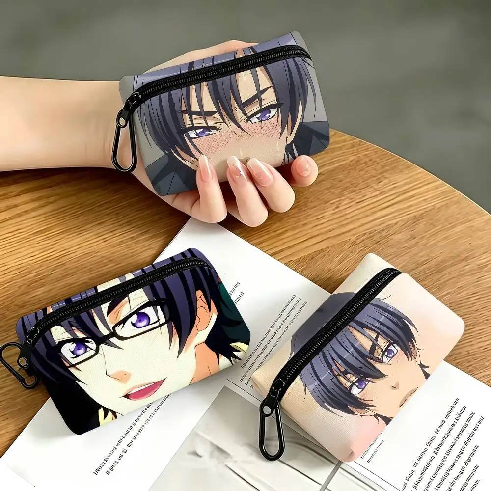1pc Ryouma Ichijou Anime Characters Coin Purse With Carabiner Hook Portable Key Card Wallet Small Zipper Storage Pouch