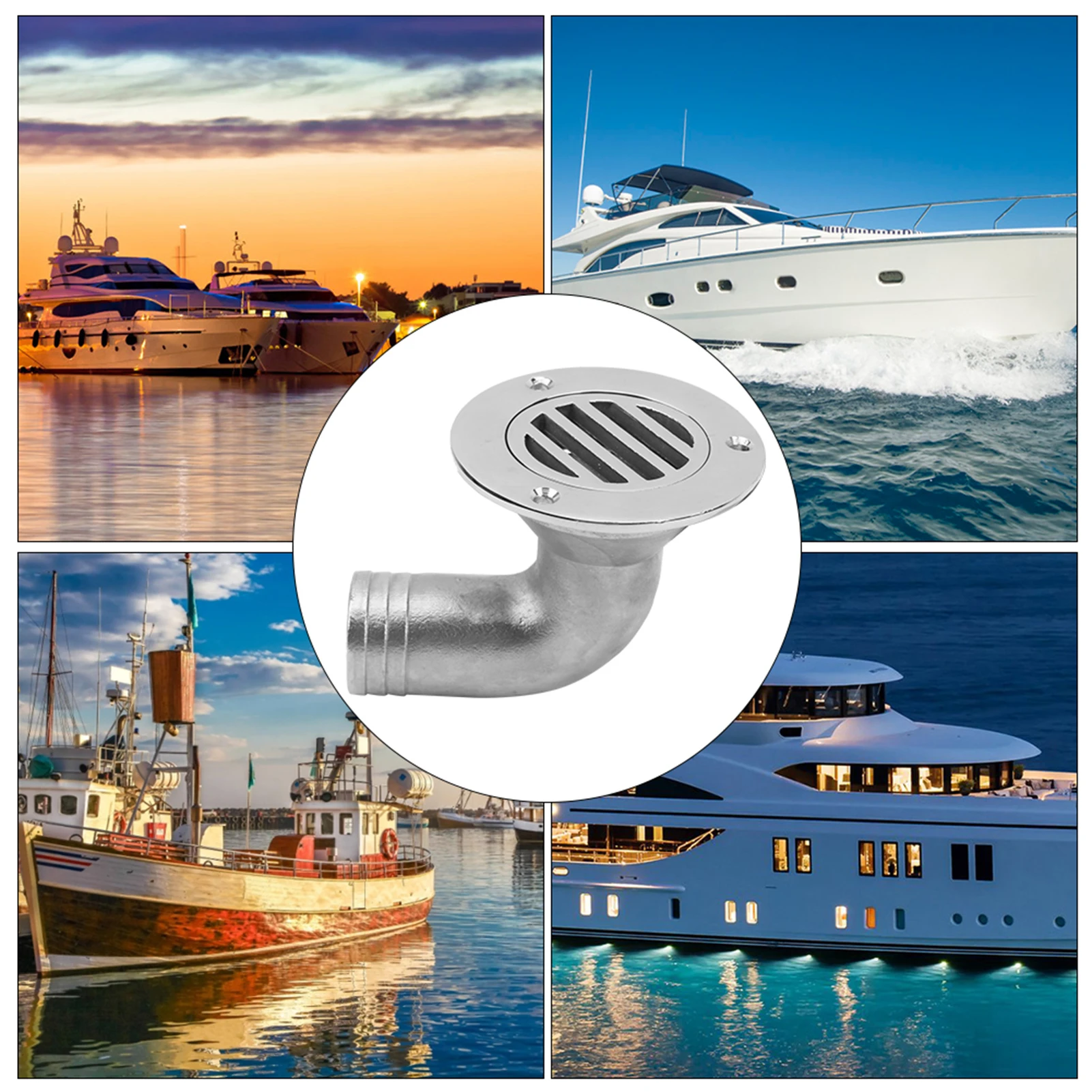 

Сливной трап для лодки из нержавеющей стали 316, морской, 90-градусный, для палубы судна