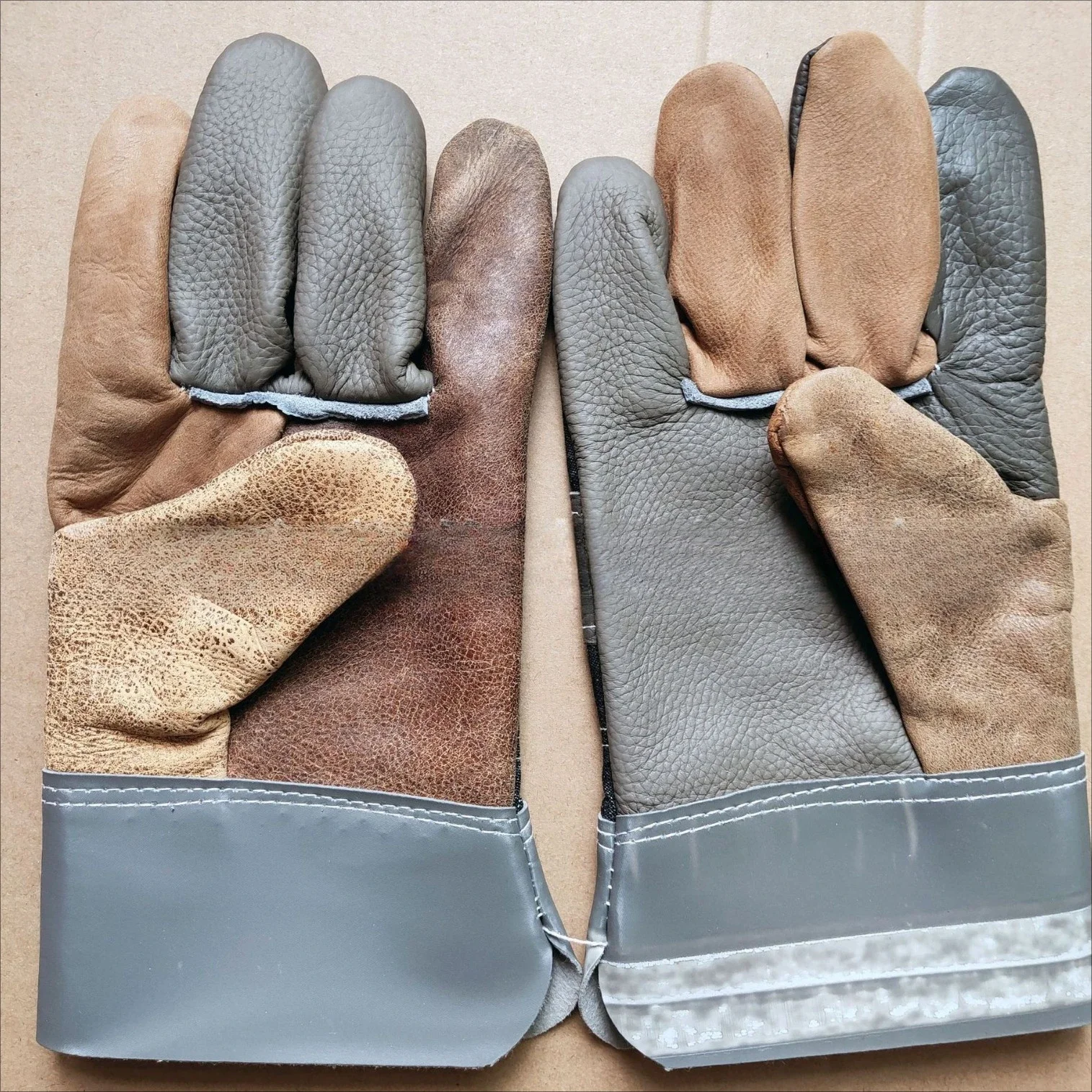 Protective Assorted Color Top Grain Cowhide Work Gloves, Heat Resistant for Welding, Mining, Gardening, Seafaring & Handling