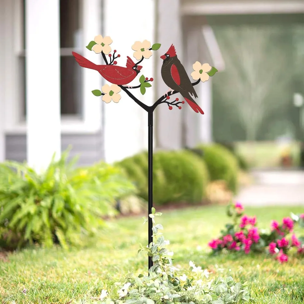 

Cardinal Decor Spring Red Cardinals Yard Sign Stake Metal Bird Decorative Garden Stakes, Lawn Outdoor Decorations for Front Bac