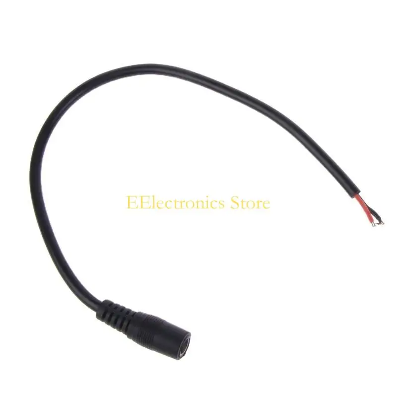 B03C 1 Pair 12V 10A DC Power Pigtail Barrel Plug Connector Cable, 2.1mm x 5.5mm Male Female DC Pigtail Connectors