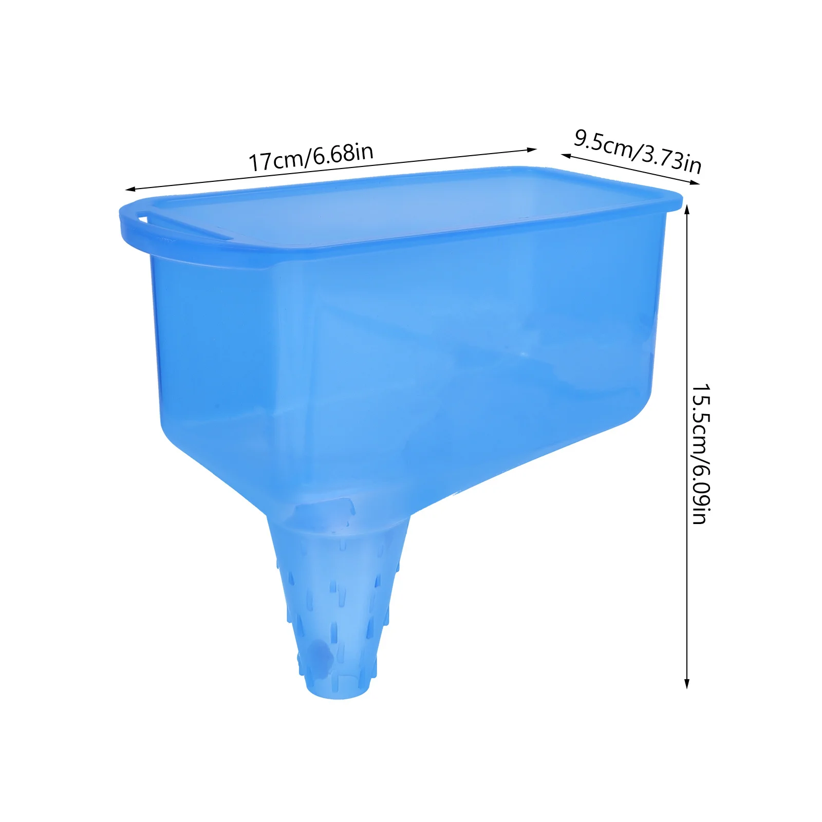قمع زيت مربع أزرق لمحرك السيارة ونقل الوقود وخزان الغاز بدون غطاء وإكسسوارات السيارات المقاومة للانسكاب ومتينة
