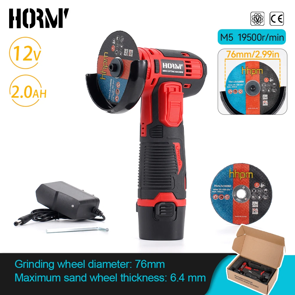 

Manual Cutting Machine 12V Red Small Cutting Machine With Disc Circular Saw Cutting Tool 2.0Ah Handheld Garden Cutting Machine