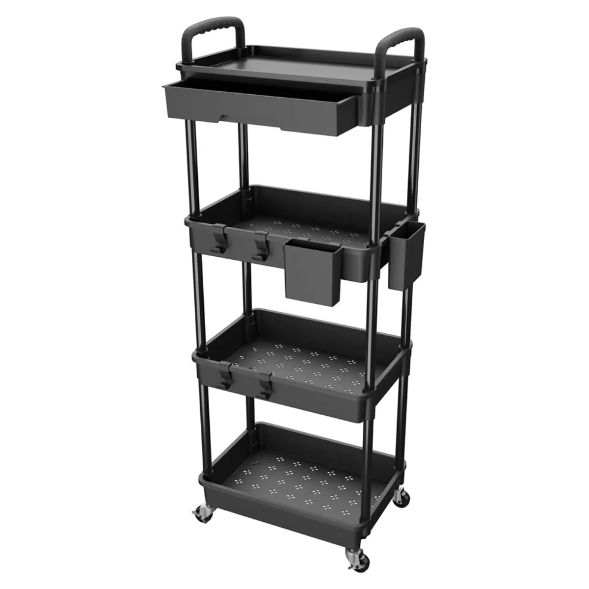 Tier Rolling Utility Cart with Drawer, Utility Cart Made of Multifunctional Storage Organizer Tool for Kitchen, Bathroom