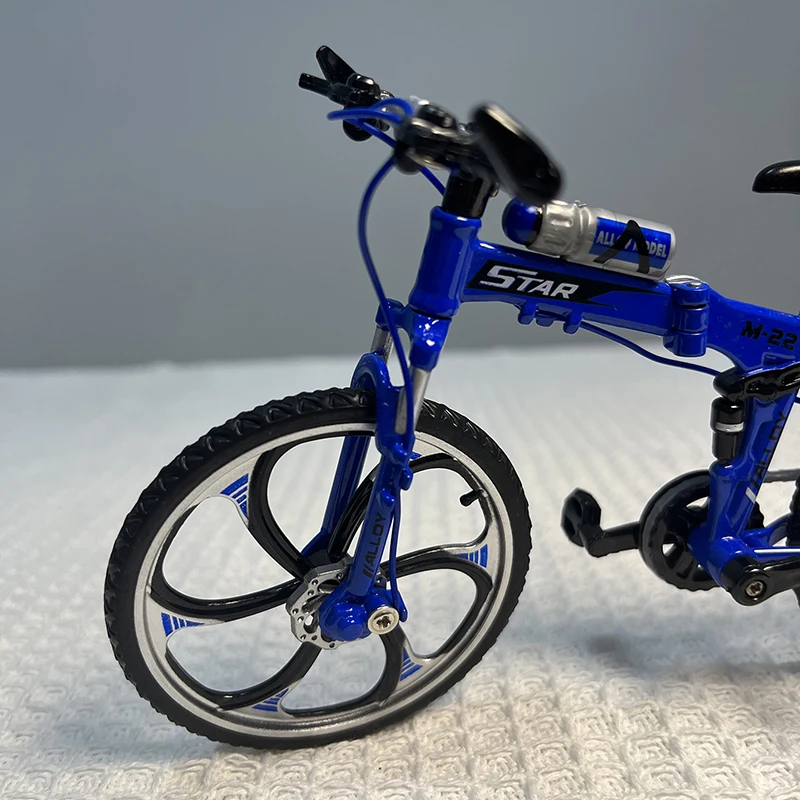 1:8 Mini Model Opvouwbare Lichtmetalen Fiets Diecast Bergvingerrace Miniatuur Fiets Volwassen Simulatie Collectie Geschenken Speelgoed Jongens