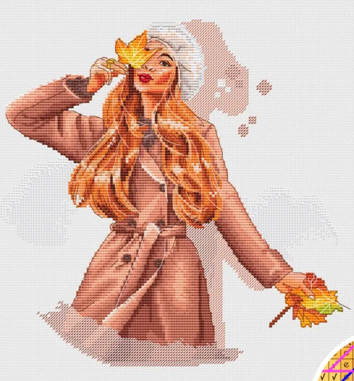 

cross stitch kit landscape 14ct count canvas stitching embroidery DIY handmade needlework cute autumn kiss 34-34