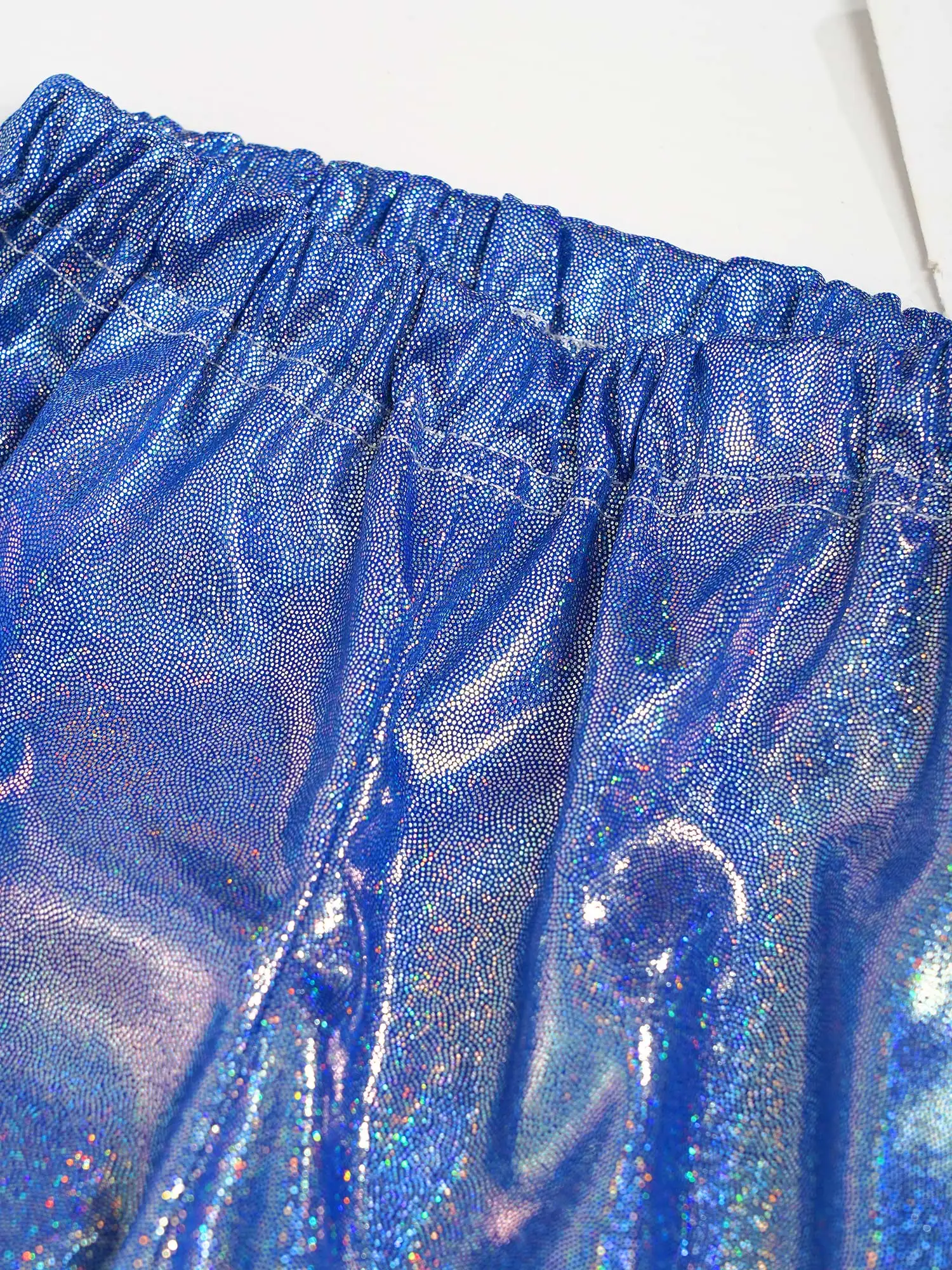 Kids Girls Boys Glittery Metallic Pants Shiny Elastic Waistband Trousers Children Dancewear Jazz Dance Stage Performance Costume