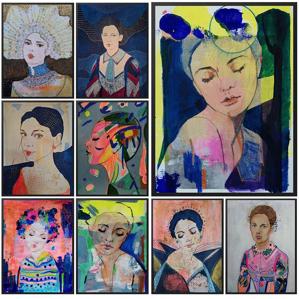 

Watercolor Woman Abstract Girl Portrait Prints Poster Wall Art Canvas Painting Home Decor Wall Pictures For Living Room Unframed