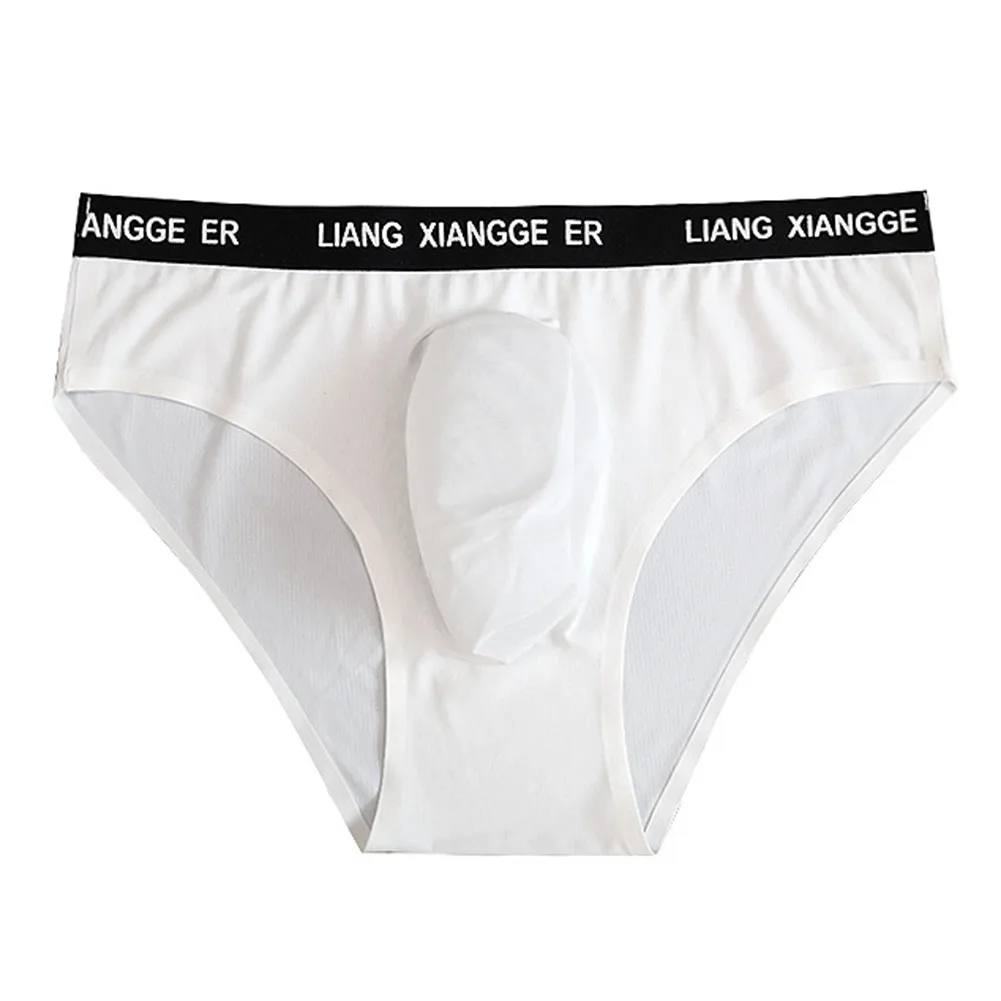 Ice Silk Briefs For Men Low Rise Sexy Breathable Silky Comfort Underwear Male 3D U-convex Pouch Silky Underpants