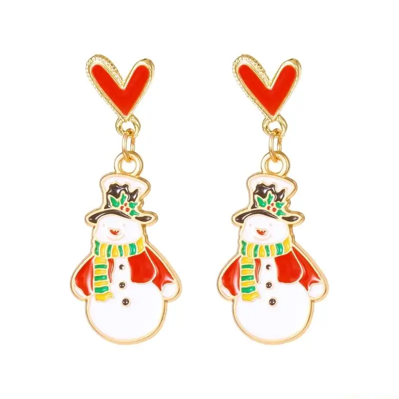 31BF Fashionabe Earring Christmas Theme Drop Earrings Stylish Ear Jewelry Alloy Texture Suitable for Various Occasion Wear
