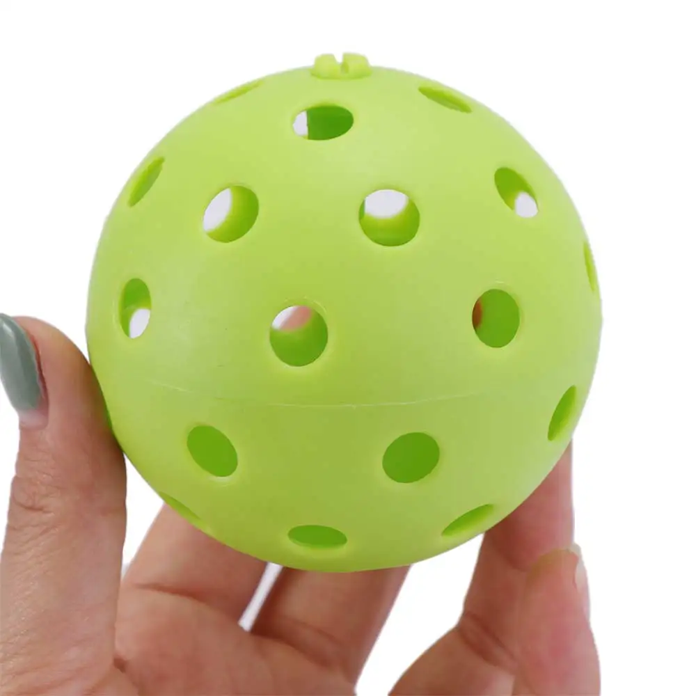 40 Holes Luminous Pickleball Ball Durable Green Light LED Light Up Pickleball Offcial Size Battery Powered