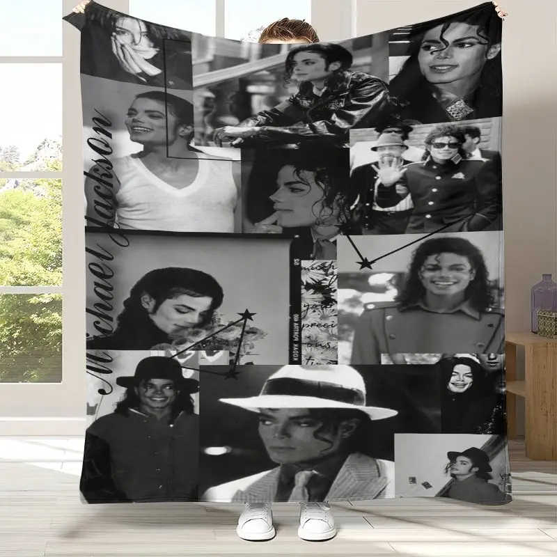 Vintage Michael Jackson King of Pop Thriller Moonwalk Flannel Blanket,Cozy Blanket for Bed,Sofa,Living Room,Picnic,Camping,Gift