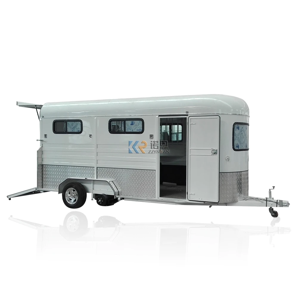 Horse Trailer Floats Made In China For Sale 2023 Australia Horse Box Trailer Window Curved High Quality