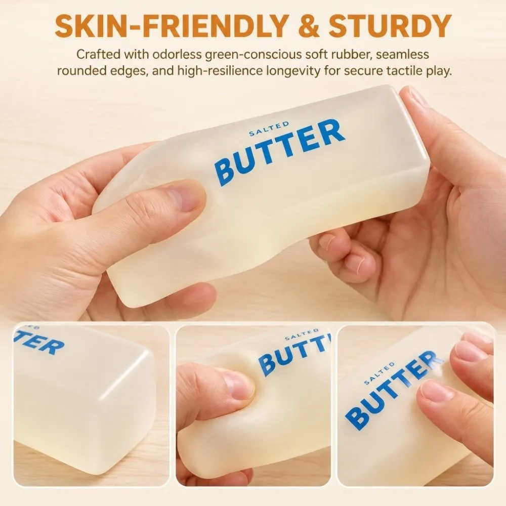 Crunchy Butter Stick Squishy Toy Wet Texture Slow Rising Butter Stick Squeeze Toy Realistic Silicone Realistic Plasticity