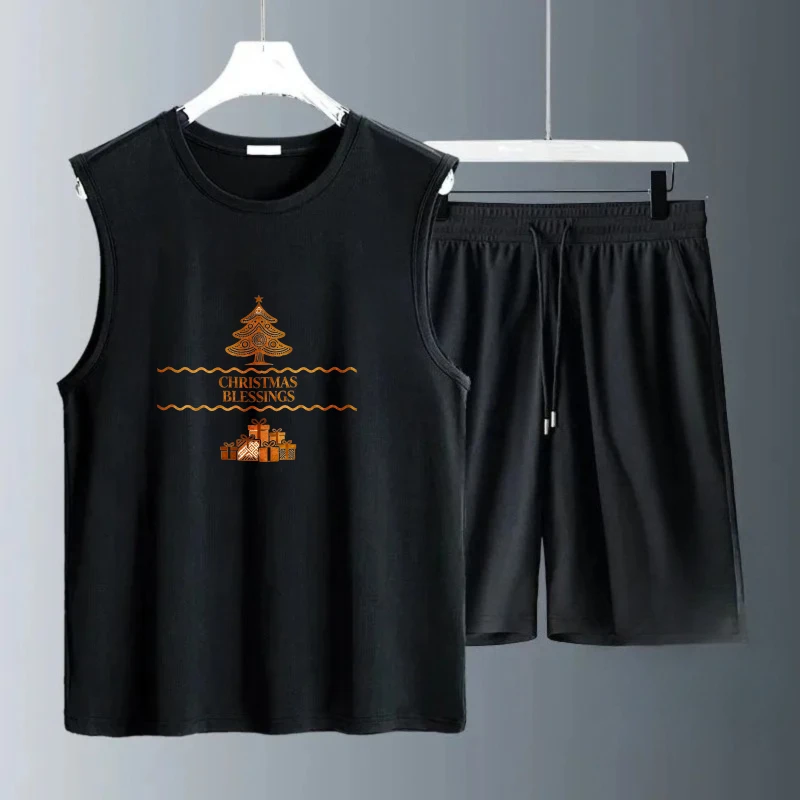 

Мужские комплекты майки, комплект тренировочного костюма, мужские шорты из полиэстера с короткими рукавами, модный мужской комплект одежды, дышащий летний комплект