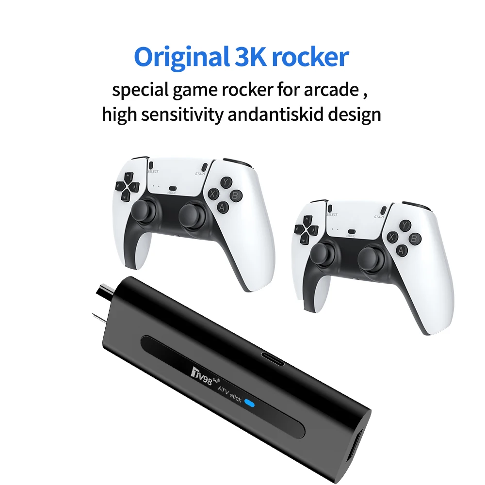 TV98 ATV Game Stick Smart Android14 H313 1080P TV & Game 2 in 1 System 2.4/5G WiFi TV Box for Google YouTube Netflix Media Player