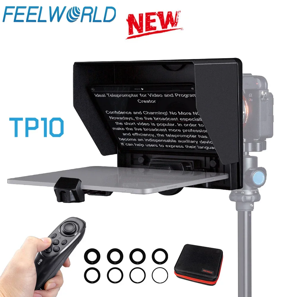 

Телесуфлер FEELWORLD TP10 для iPad, планшета, зеркальной камеры и приложения для съемки смартфонов, совместимое с чехлом для iOS/и/Android в комплекте