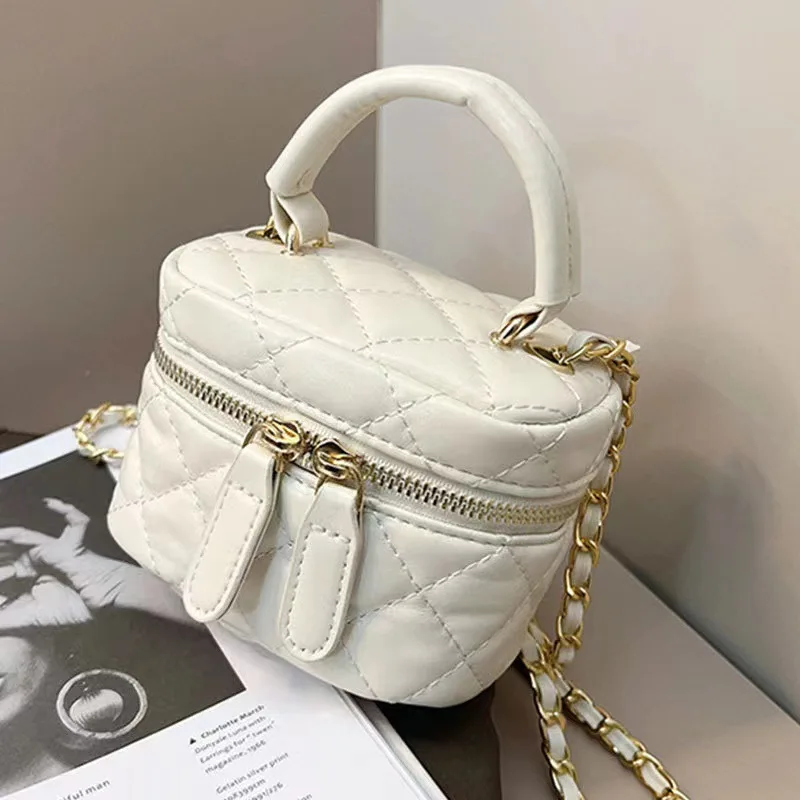 2024 Zomer Mini Handheld Clutch Tas Modieuze Veelzijdige Enkele Schouder Crossbody Ketting Gewatteerde Kleine Tas