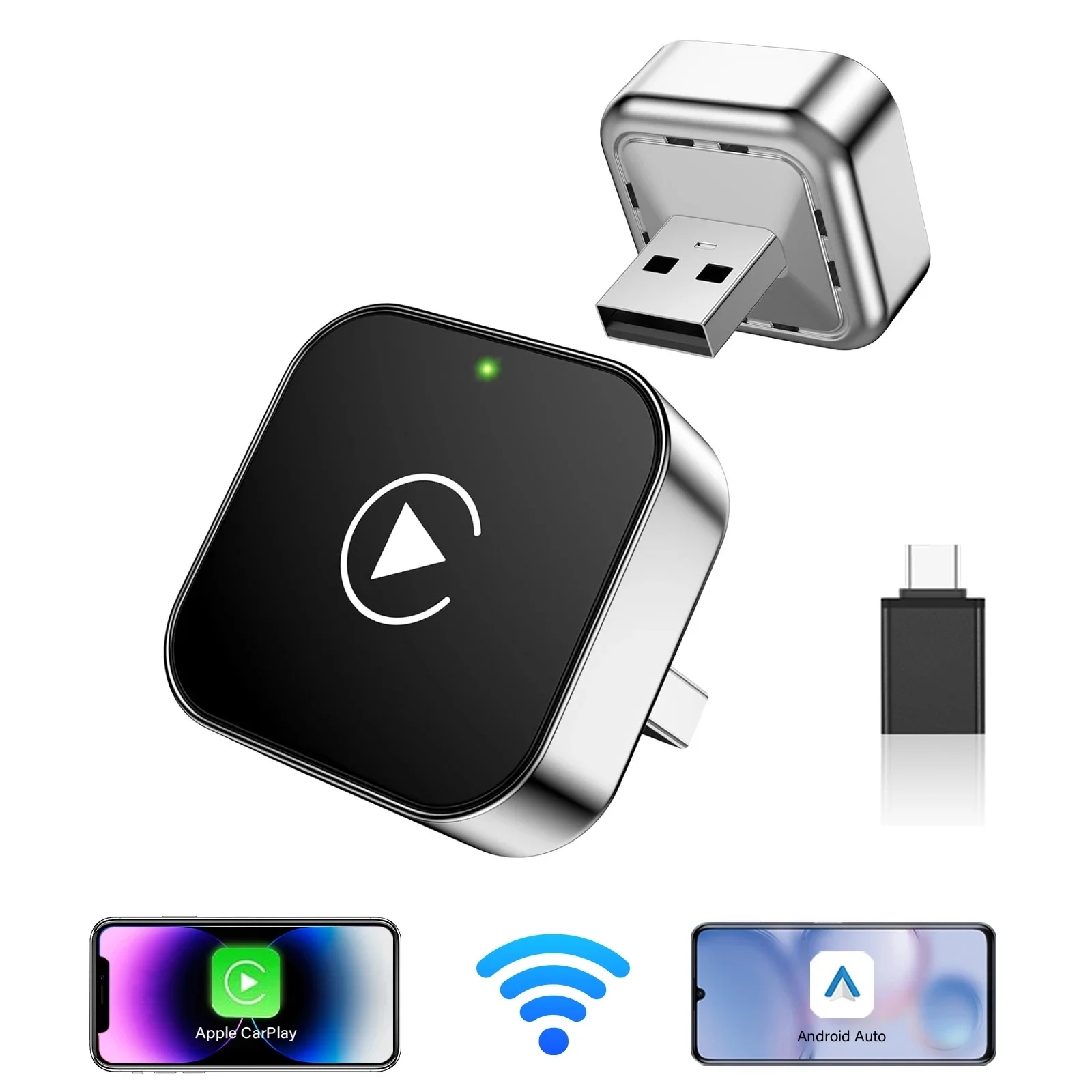 2026 2in1 اللاسلكية CarPlay دونغل اللاسلكية أندرويد السيارات محول AI صندوق ذكي سيارة أنظمة ذكية للسيارة مع السلكية CarPlay #1